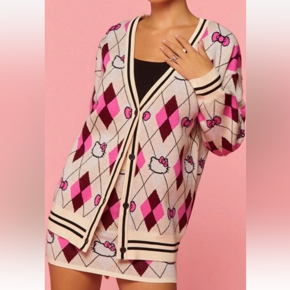 Hello Kitty and Friends x Forever 21 Limited Edition Argyle Cardigan M